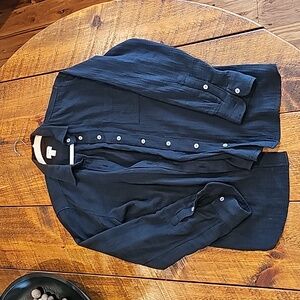 Womens jcrew small gauze button up black